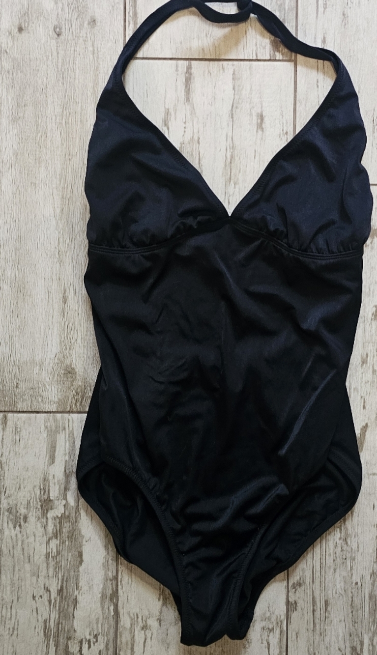 NWOT J. Crew Classic Black Halter One-Piece Swimsuit XL D-Cup